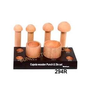 Dapping <b>Die</b> & Punches Set Wooden dapping <b>die</b> and punches set for jewelry making and metal shaping - Product Image 3