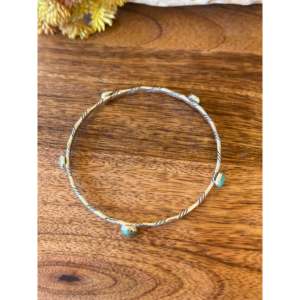 Navajo Handmade Kingman Turquoise Sterling Silver Fashion Cuff <b>Bracelet</b> Kingman Turquoise Sterling Silver <b>Bangle</b> <b>Bracelet</b> - Product Image 4