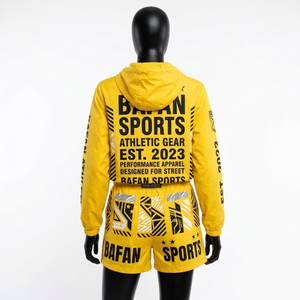 Ensemble court coupe-vent vert pour femme en polyester Taslon 120 GSM de qualité supérieure, veste courte zippée avec design à empiècements - Product Image 6