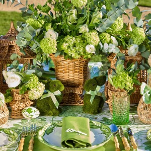 Pequeño jarrón de urna con lazo de ratán hecho en Vietnam material ecológico para decoración del hogar y vajilla al por mayor - Product Image 4