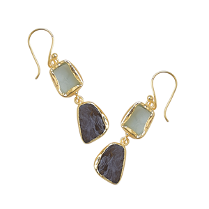 Pendientes Colgantes Aquan Classic Vintage de Latón Chapado en Oro de 24K con Forma de Borla de Amatista y Engaste de Bisel - Regalo - Product Image 6