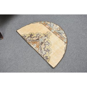 Alfombra de lana clásica Beige marrón de 2,5X1,5 pies, diseño de retazos turco para entrada, sala de estar o dormitorio, respaldo de látex - Product Image 2