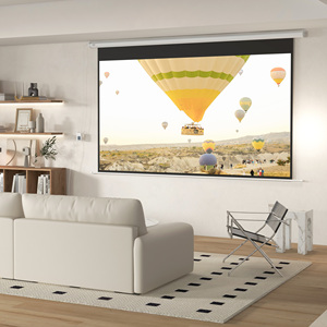 HOMCOM 120&quot; 16:9 Motorized <strong>Projector</strong> <strong>Screen</strong> with Remote Control, Wall and <strong>Ceiling</strong> Mount, White - Product Image 2