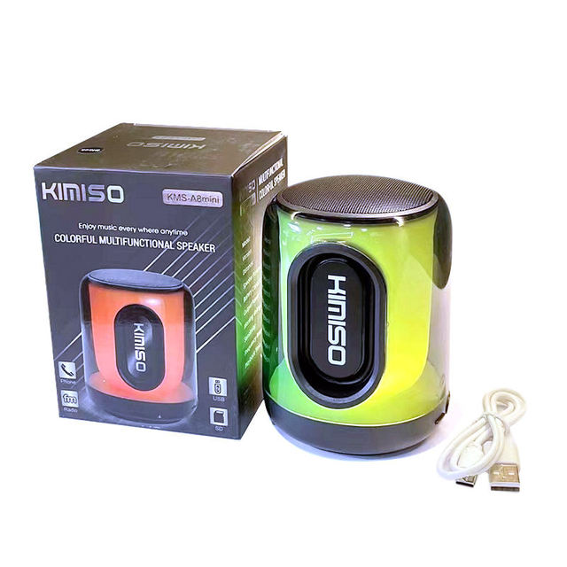 Portable Mini Bluetooth Speaker, LED, Wireless, Rechargeable, Loud Bass, Outdoor Music KMS-A8mini for Most Cell Phones