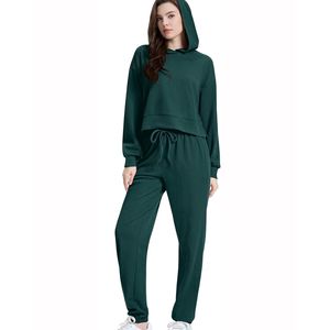 Chándal básico de mujer, conjunto diario, ropa deportiva informal, traje de manga larga para el hogar, traje para invierno, diseño Simple, conjunto de Jogger de dos piezas - Product Image 1