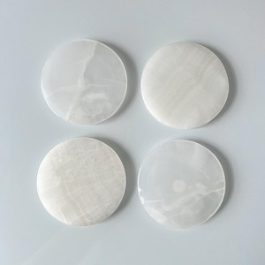 Juego de Posavasos de Ónix Blanco Natural, Posavasos de Piedra de Lujo, Decoración Moderna para Mesa - Product Image 4