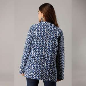 Veste matelassée en coton bleu pour dames réversible Animal léger Varsity Bomber court Blazer peau de mouton manteaux d'hiver - Product Image 5