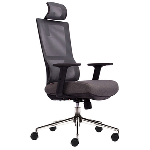 Silla de Oficina Ergonómica HOM1081-01, Altura Ajustable, Minimalista, Contemporánea, Respaldo de Malla, Reposacabezas Ajustable, Tela de Espuma - Product Image 1