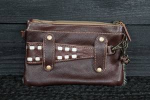 Antique Designer Crossbody Shoulder Sling Hanging Bags in Leather Zipper Closure Slim Women Handbag Sling Side Hanging Bags Item - Product Image 2