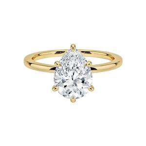 Bague de fiançailles solitaire en diamant taille poire pour femme - Product Image 1