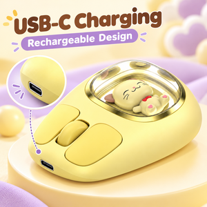 Ratón Inalámbrico Amarillo con Cámara Decorativa Transparente y Carga USB-C - Product Image 4