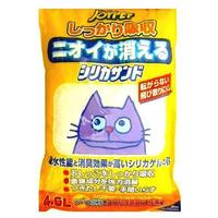 Litière pour chat en sable de silice sphérique Joypet, 4,6 L x 6 paquets, contrôle des odeurs, origine japonaise, paquet de 1 kg pour chats, sac jaune