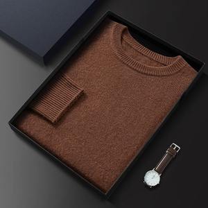 Suéter de Cachemira pura para hombre de alta calidad, sin decoración, jersey de cuello redondo, prendas de punto suaves y cómodas de lujo para Otoño e Invierno - Product Image 3