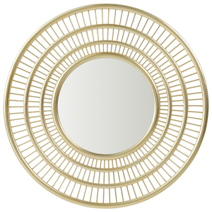 Round Shape Wall <b>Mounted</b> Custom Brass Brushed Metal <b>Framed</b> for Hotel Bathroom Decorative Mirror for Home Decor - Product Image 1