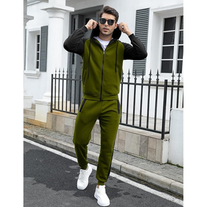 Chándales activos informales para hombre, conjuntos deportivos para correr con cremallera completa, chándal atlético para correr de 2 piezas con bolsillos con cremallera - Product Image 3