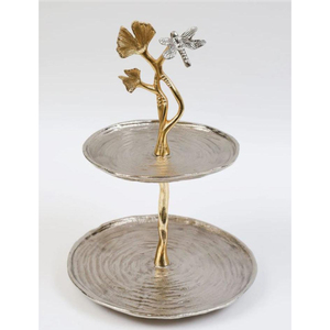 Elegance Home Tableware <b>Cake</b> Stand 2 <b>Tiers</b> Made of Stainless Steel With Metal Designer <b>Cake</b> Serving Stand for Party Use - Product Image 5