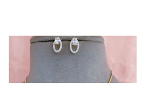 Deslumbrante y Elegante Juego de Collar y Pendientes con Baño de Oro y Plata, con Piedras de Circonita Cúbica, para Mujer, Ideal para Fiestas - Product Image 3
