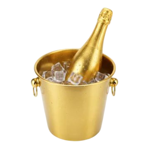 Seau à glace en laiton isolé fait à la main attrayant, finition dorée, pour les fêtes, bar et refroidisseur à vin, seau à glace avec poignées - Product Image 3