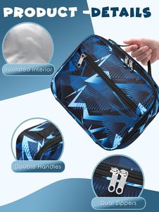 Children School Backpack <b>Lunch</b> <b>Box</b> Set 2-Piece Zipper Closure Anti-Theft Polyester 15-Inch Characters Pattern Unisex Primary - Product Image 2