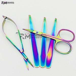 Pince à épiler en acier inoxydable RMI à prix de gros, ciseaux à cuticules multi-couleurs plasma / ciseaux à ressort / ensemble de pinces à épiler pour sourcils - Product Image 3