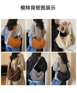 Bolso de Hombro Ligero y Suave para Mujer, Bolso Cruzado Informal con Interior Espacioso, Tela Resistente y Cierre Suave, Multicolor - Product Image 3