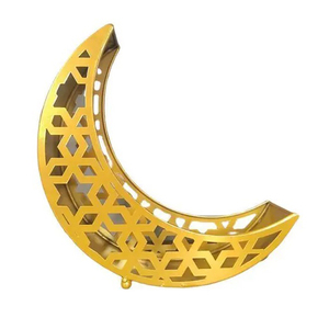 DECORATIVO MODERNO FECHAS Y FRUTAS SECAS CHOCOLATE DULCES BANDEJA DECORATIVA METAL MEDIA LUNA HECHA A MANO PARA DESAYUNO SNACKS - Product Image 2