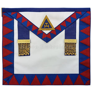 TABLIER D'ÉTAGNATEUR PROVINCIAL D'ARTISANAT MAÇONNIQUE AVEC TROIS ROSETTES-TABLIER D'ÉTATEUR MAÇONNIQUE-TABLIER MAÇON REGALIA - Product Image 4