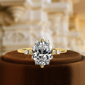 1.Ct Classic Oval Cut Lab Grown Diamond Solitario Anillo de compromiso Sólido 14K Oro E/VS2 IGI Certified Cluster Wedding Parties - Product Image 3