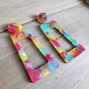 Pendientes de Resina Bordados a Mano, Joyería de Moda de Acero Inoxidable para Mujeres y Niñas, Estilo Clásico para Bodas, Alta Calidad - Product Image 1