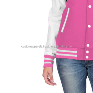 Blouson universitaire matelassé en molleton de coton pour femme avec broderie personnalisée, respirant, style streetwear, vêtement d'extérieur type coach - Product Image 6