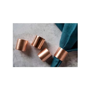 Anillo de servilleta de Metal chapado en oro rosa, diseño de alambre, para decoración de mesa, comedor de boda y restaurante - Product Image 1