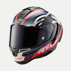 หมวกกันน็อค Alpinestars Supertech R10 คุณภาพดี - รุ่นทีม - สีดำด้าน/แดงคาร์บอนฟลู/น้ำเงินทุกขนาด รับประกัน 2 ปี - Product Image 1