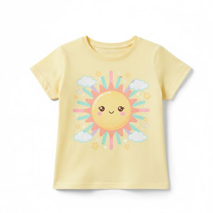 T-shirt en coton tricoté épais pour enfants, écologique, style vêtement de travail durable, idéal pour les jeux actifs, coutures renforcées - Product Image 1