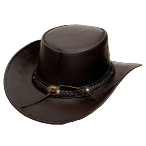 Top Trendy Style Custom Made Comfortable High Quality Leather Hats for Men New Cowboy Hats Made in Genuine Leather - Product Image 1
