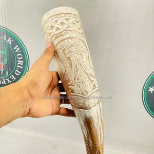 Vikingo bebiendo cuerno de búfalo buey bebiendo cuerno Vaso para cerveza vino hidromiel café Camping de Falak World Export - Product Image 3
