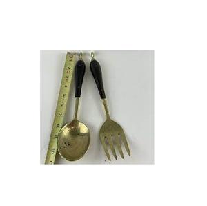 Vente chaude Cuillère En Laiton Couverts Salade Serveur Cuillère Et Fourchette Avec Poignées Cuillère En Laiton pour Prix De Gros - Product Image 5