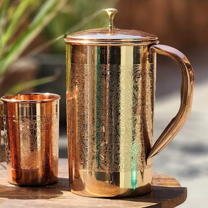 Jarra de agua ayurvédica de cobre, agua de cobre para la salud, juego de jarras de cobre ayurvédicas, jarra de cobre para beber agua, cobre para la salud - Product Image 3