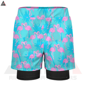 Short de sport double couche en coton 100% à séchage rapide pour hommes avec panneaux en maille et options personnalisées - Product Image 2