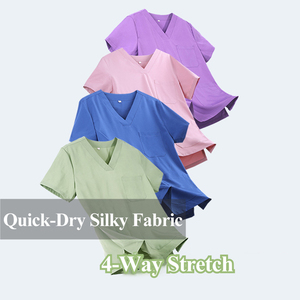 Tenues d'infirmière personnalisées OEM pour femmes et hommes, ensembles de blouses d'infirmière pour hôpital, haut et pantalon de médecin avec plusieurs poches - Product Image 2