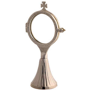 Présentoir décoratif d'eucharistie d'ostensoir religieux en laiton plaqué argent fournitures d'église d'artisanat religieux - Product Image 2