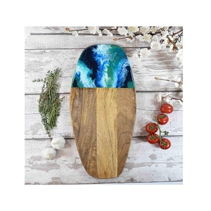 Planche à découper en bois de mer et résine, design scénique très attrayant et personnalisé pour la découpe de fruits, de viande et de légumes - Product Image 2