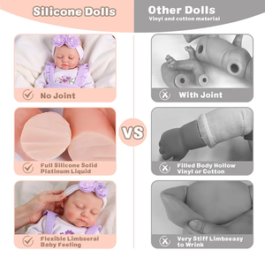 Babeside Liors 12 inç <span class=keywords><strong>Mini</strong></span> tam vücut silikon yeniden doğmuş bebekler gerçekçi uyku yenidoğan kız yumuşak oyuncak dokunmatik - Product Image 5