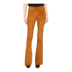 Pantalones de cuero de cabra de ante personalizados para mujer joven elegante proveedor de Pakistán - Product Image 1