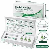 Boîte d'emballage rigide en papier imprimé pour cartouche de stylo injecteur personnalisée, flacon et kit d'aiguilles d'injection, emballage médical OEM ODM