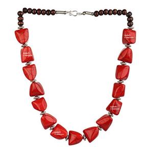 Collier de perles en résine rouge fait main, tendance, pour femme, bijoux imposants pour mariage et commandes en gros/personnalisées - Product Image 1