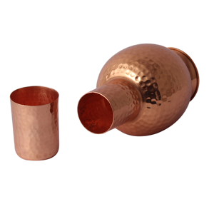 Bouteille en cuivre pur Surahi 1 litre |   Bouteille d'eau en cuivre ayurvédique faite à la main |   Conception traditionnelle de surahi étanche - Product Image 3