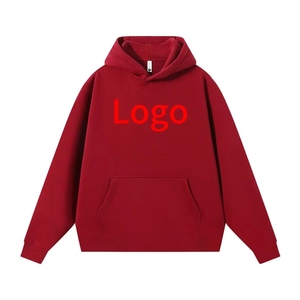 Sweats à capuche pour hommes en vrac, couleur unie, poids lourd, avec logo personnalisé, survêtement en coton vierge décontracté de luxe, broderie en polaire unisexe - Product Image 6