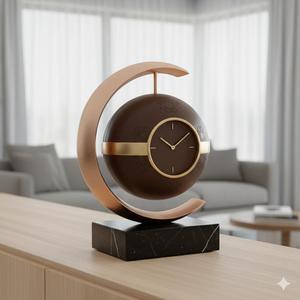 Horloge de table en métal moderne avec un design contemporain élégant, construction durable, idéale pour la décoration de la maison ou du bureau. - Product Image 3