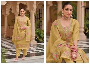 Nyra Pure Maheshwari Viscose Soie Salwar Hevey Robe en coton - Product Image 5