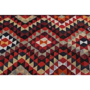 2.7x12.9 ft Rug, Vintage Turkish Rug, <b>Red</b> Kilim <b>Wool</b> Rug - Product Image 5